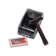 merkur-double-edge-razor-short-handle-redblack-with-box-10-blades